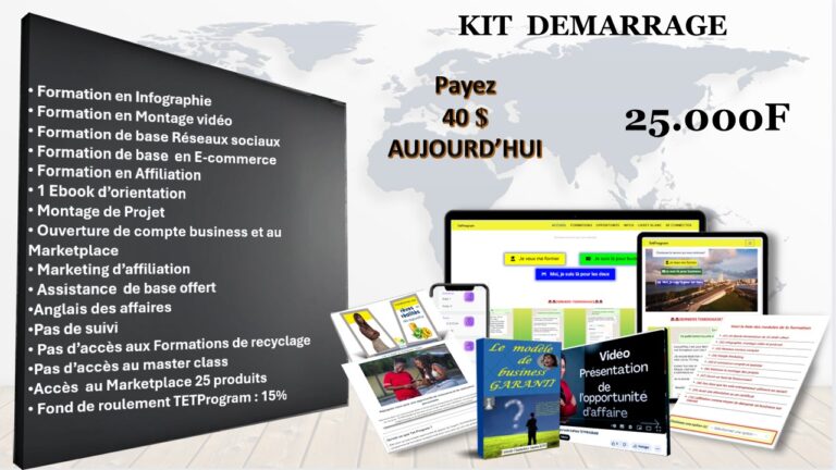 Découvrez les Kits d’Activation de TETProgram : La Clé de Votre Réussite dans le Marketing d’Affiliation en Afrique🚀