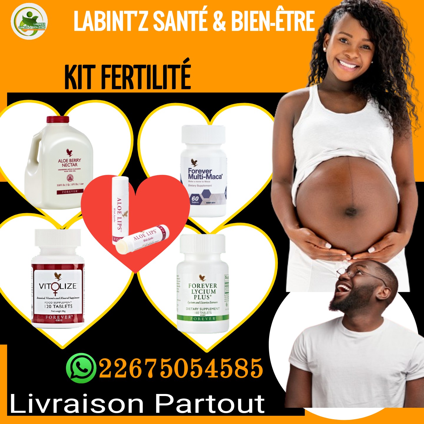 KIT Pour traitement d'infertilité , impuissance sexuelle, prostate, infections intimes, kyste et fibrome, trompes bouchées