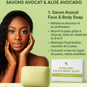 Savon avocado. Peau douce, éclatante, hydratante...