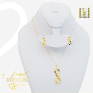 Ensemble Collier et Boucles d'Oreilles Or 18K Élégant - Bijoux Femme Luxe