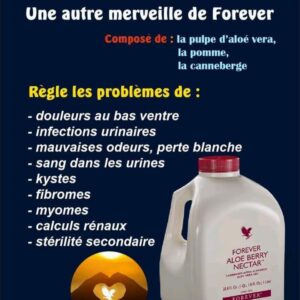 Forever Aloe Berry Nectar - Boisson Naturelle Énergisante aux Canneberges et Pommes pour le Bien-être Digestif et Urinaire