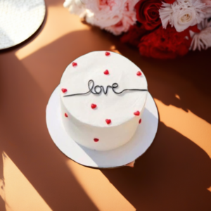 Gâteau d'Anniversaire de Mariage Saint-Valentin Élégant - Célébrez l'Amour