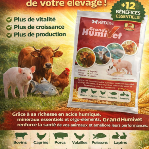 Grand Humivet - Optimisateur de Santé et Performance pour Élevage (Acide Humique)