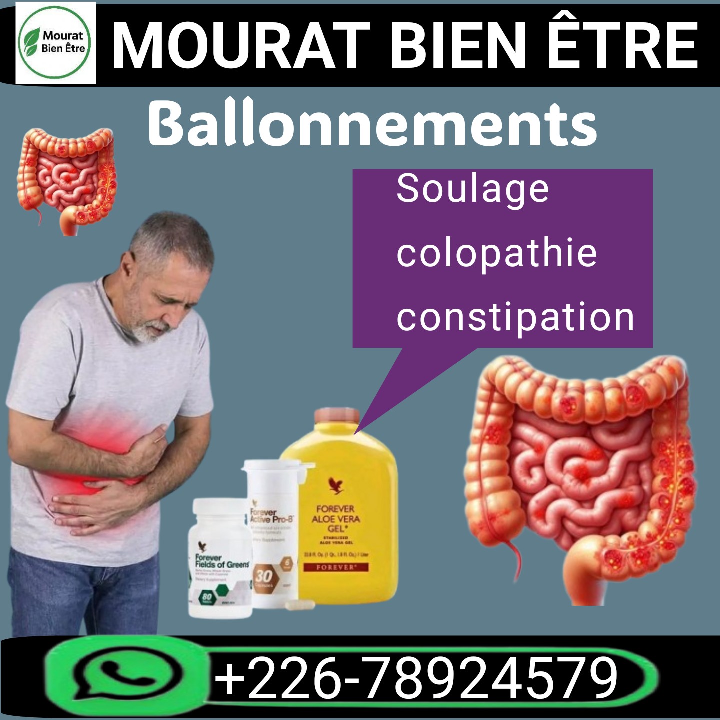 Kit Anti-Ballonnement Forever Living: Aloe Vera Gel, Forever Pro B, Fields of Greens - Soulagement Digestif Complet