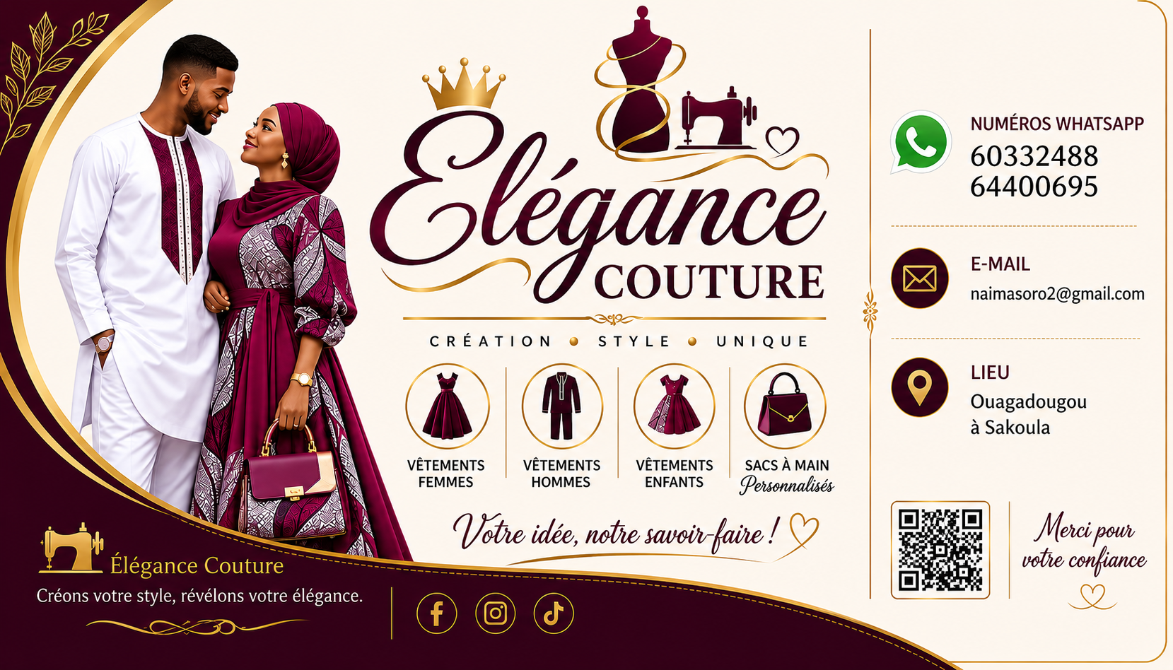 Couture mixte.confection sur mesure