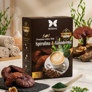 Café premium DÉCAFÉINÉ à base de ganoderma et de spiruline